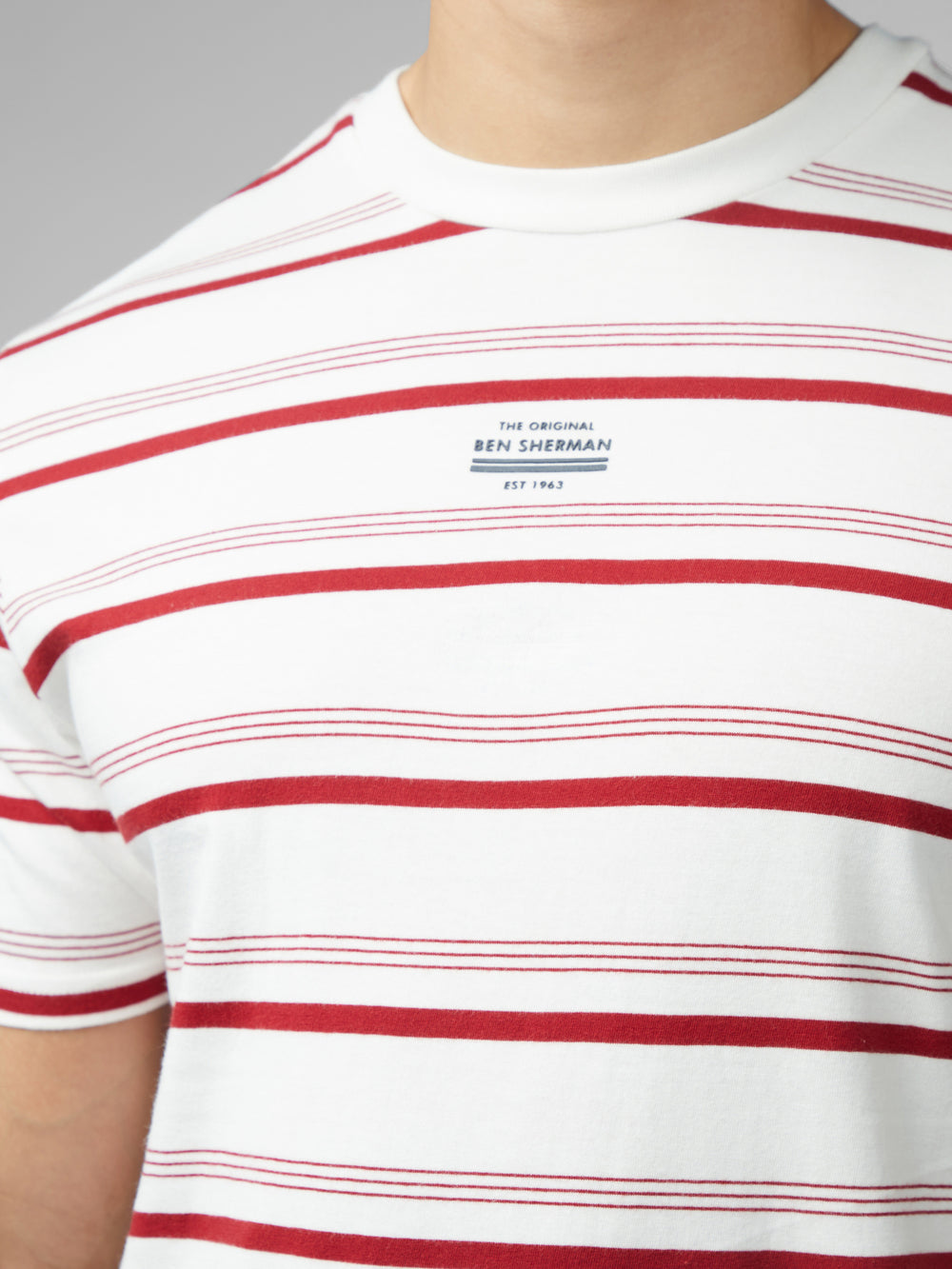 T-Shirt Ben Sherman Signature Fine Stripe Blanche | JBJ-49290416